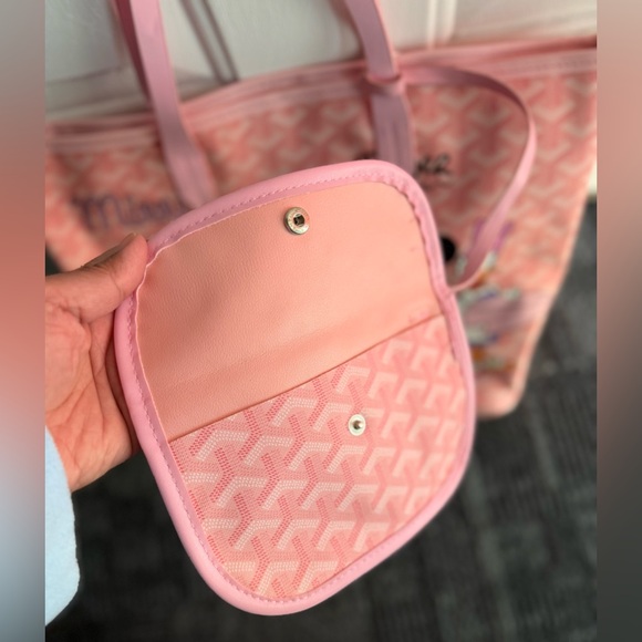 EMO Minnie Mouse Pink Tote Bag Made in Korea w/ Matching Pouch-New Without Tags - Picture 3 of 10